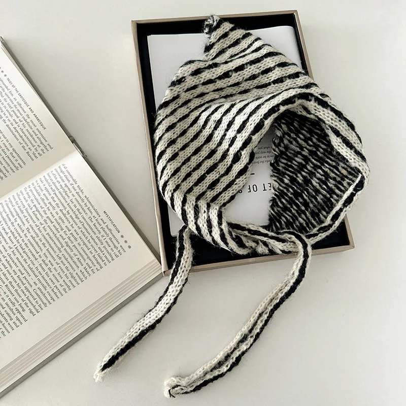 اليابان نمط بارد اليدوية محبوك عقال غطاء للأذنين للنساء نمط صغير الخريف والشتاء للتدفئة الموهير محبوك عقال