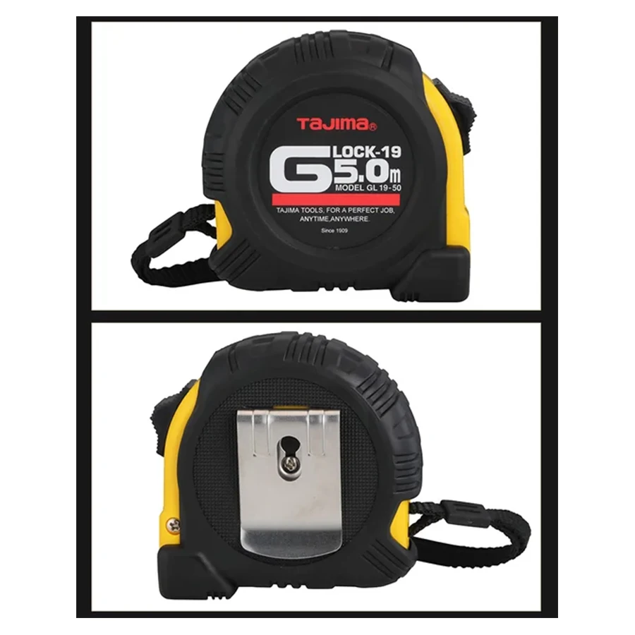 تاجيما 1 قطعة متري الصلب الشريط الصلب المطاط المغلفة عدم الانزلاق الصلب شريط القياس قابل للقفل على الوجهين قطرة مقاومة 1001 سلسلة #2