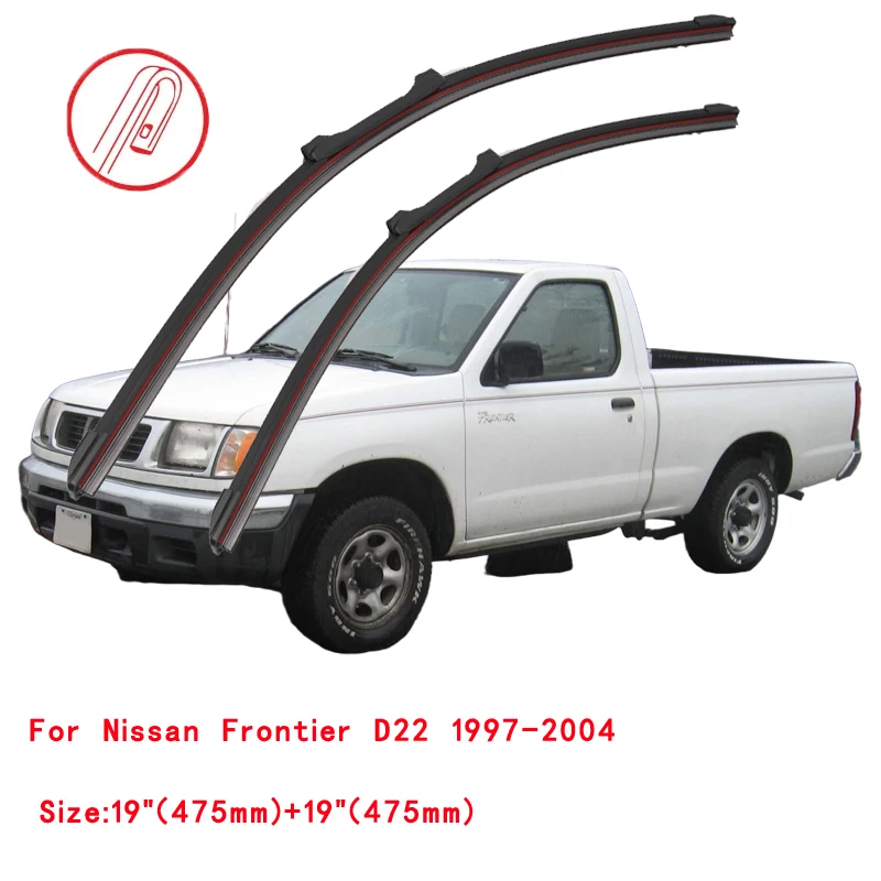For Nissan Frontier Navara NP300 Pick Up D22 D40 D23 1997 2000 2004 2010 2016 2019 2022 Double Rubber Car Windshield Wiper Blade