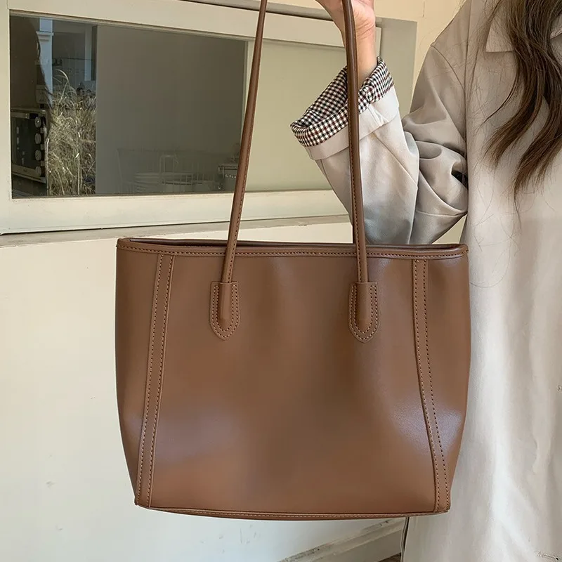 Pu Leather Shoulder Shopper Bag for Women 2024 Large Ladies Tote Bag Korean Fashion Luxury Designer Big Female Handbags Purses