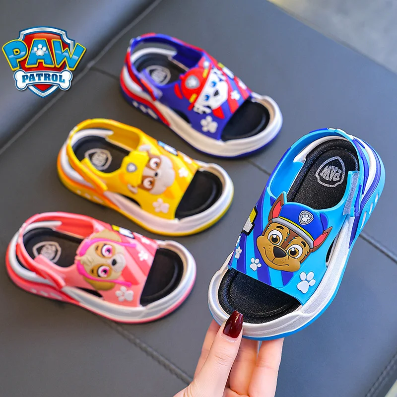 Paw Patrol Children's Slippers Cartoon Sandals Chase Skye Marshall Slippers Summer Lovely Outdoor Hole Shoes Non-slip Kids Gifts