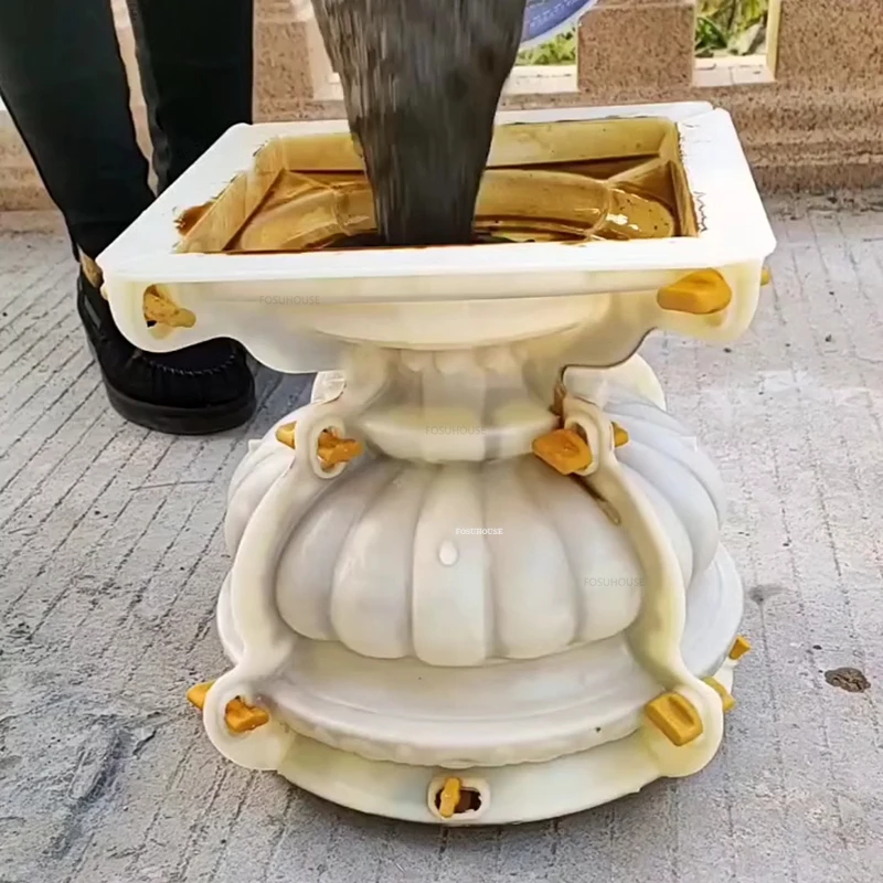 

Современные формы для цементных цветочных горшков, европейские круглые формы, легкие роскошные декоративные формы для домашнего сада, утолщенные большие бетонные формы