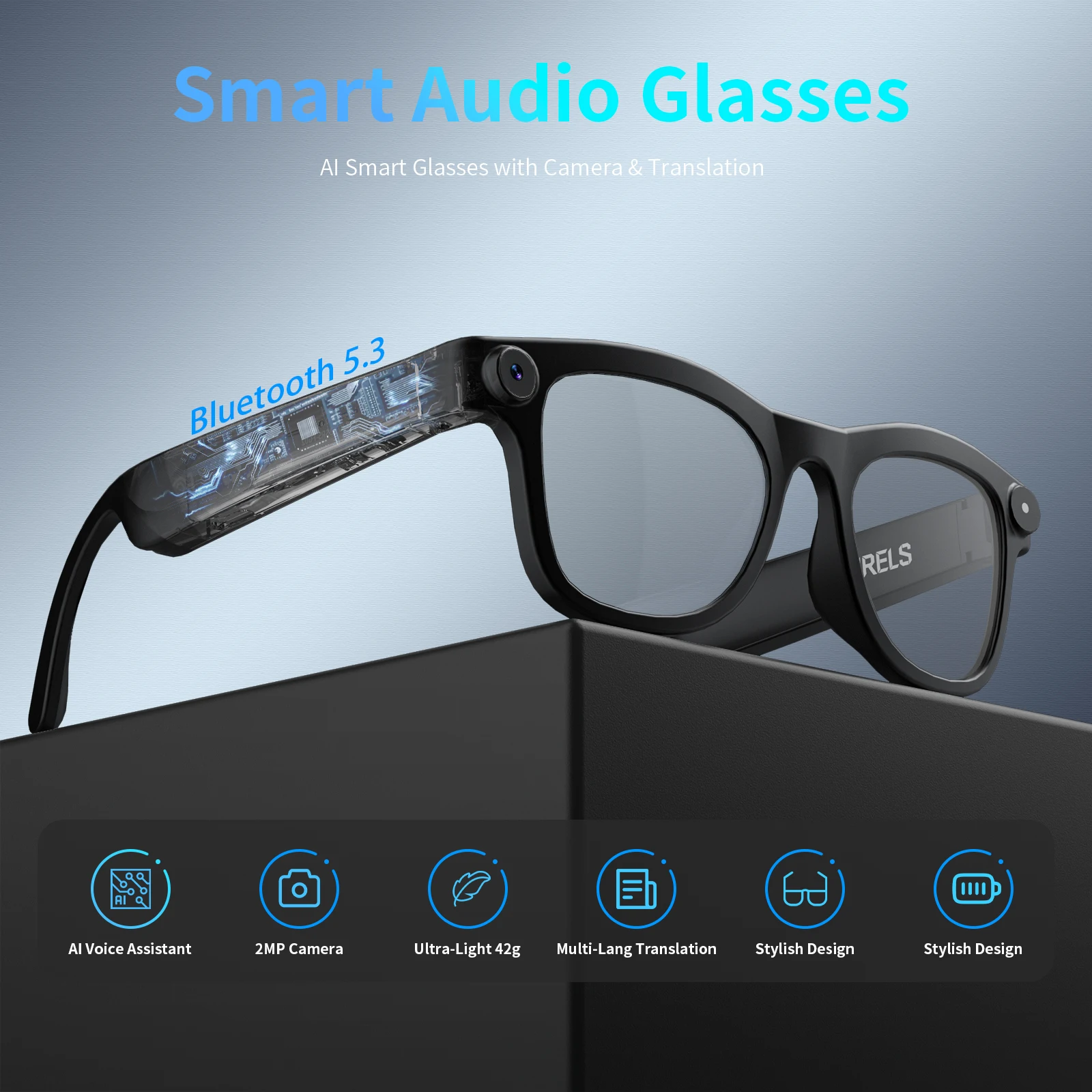 

Gemirels latest smart glasses, AI translation glasses, smart glasses, wireless smart glasses, Bluetooth glasses, Bluetooth glasses headphones, smart music glasses, glasses music, glasses translation glasses