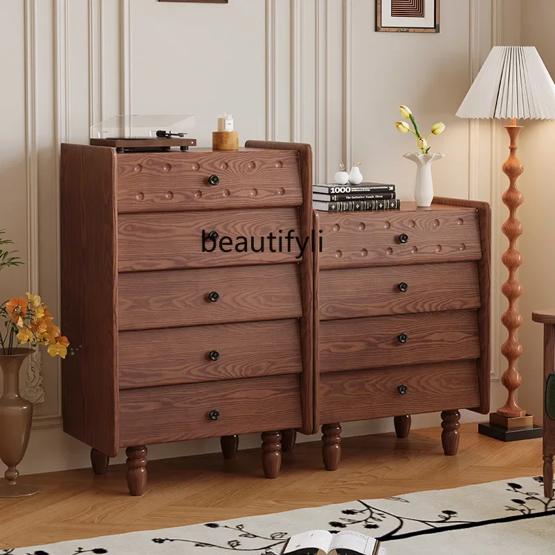 X All solid wood, household four or five chest cabinets, storage, bedside drawers, living room high and low cabinets