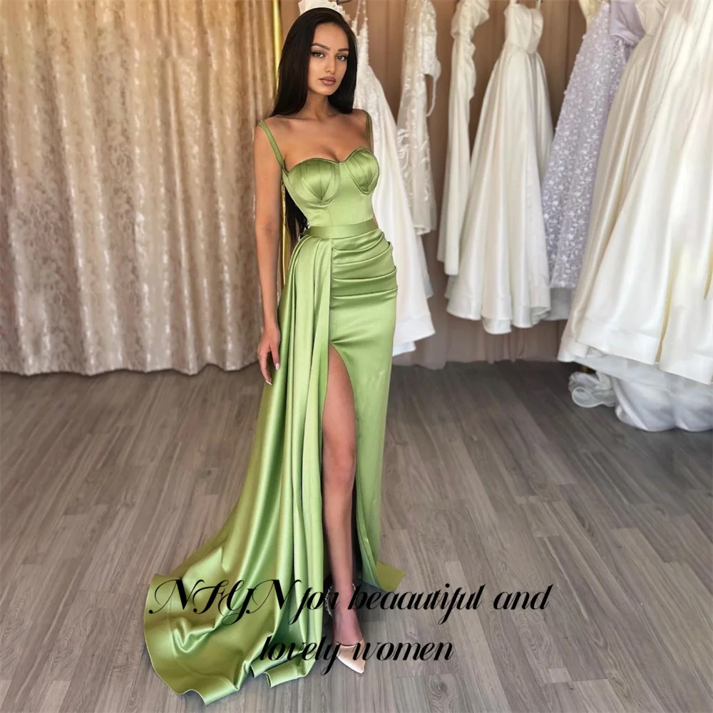 

NFYN Green Stain Elegant Wedding Party Dress Sweetheart Spaghetti Strap Celebrity Dresses Special Occasion Dress Customized