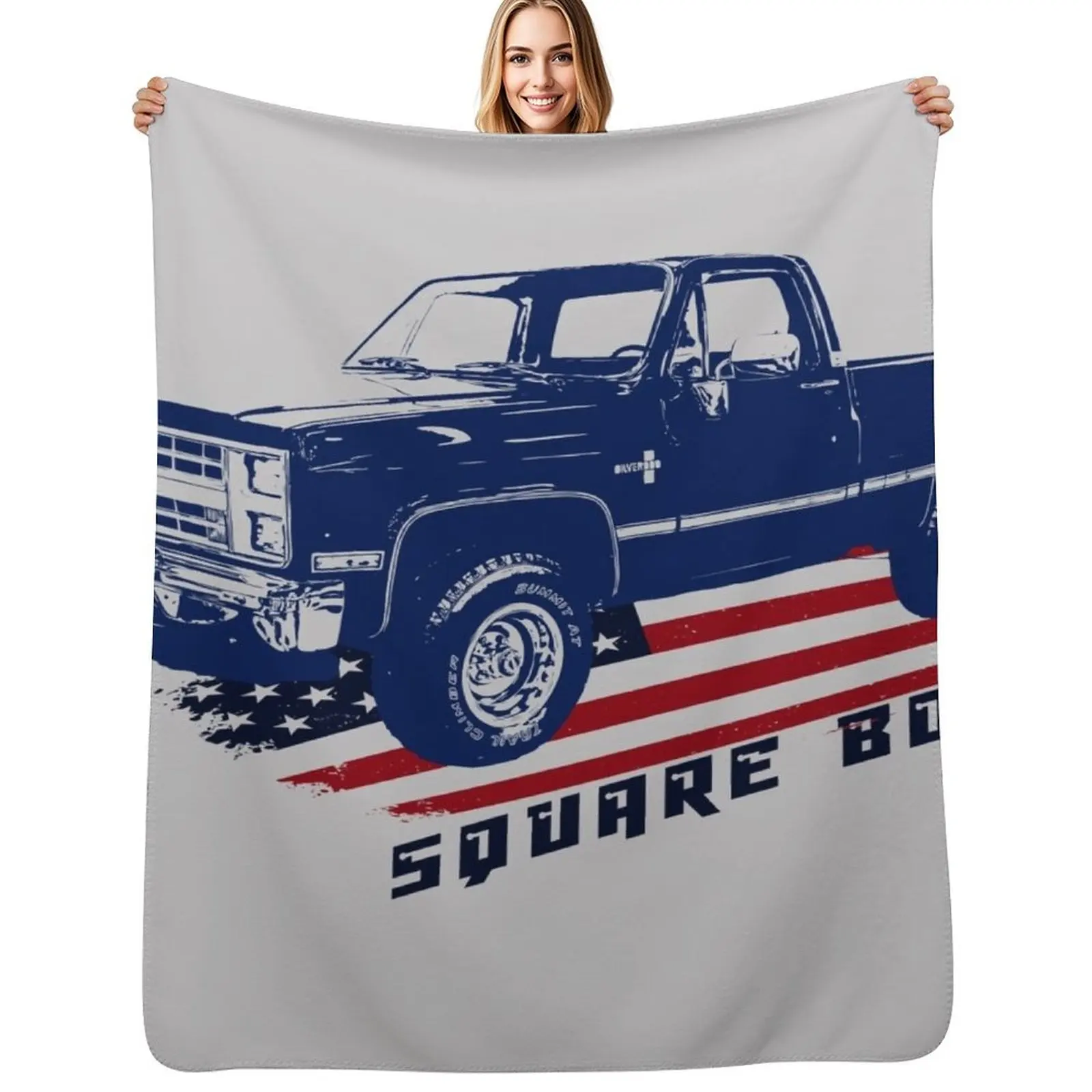 Square Body Pickup Truck 1985 K10 Throw Blanket halloween Blankets For Sofas warm winter Comforter Plaid Warm Blankets