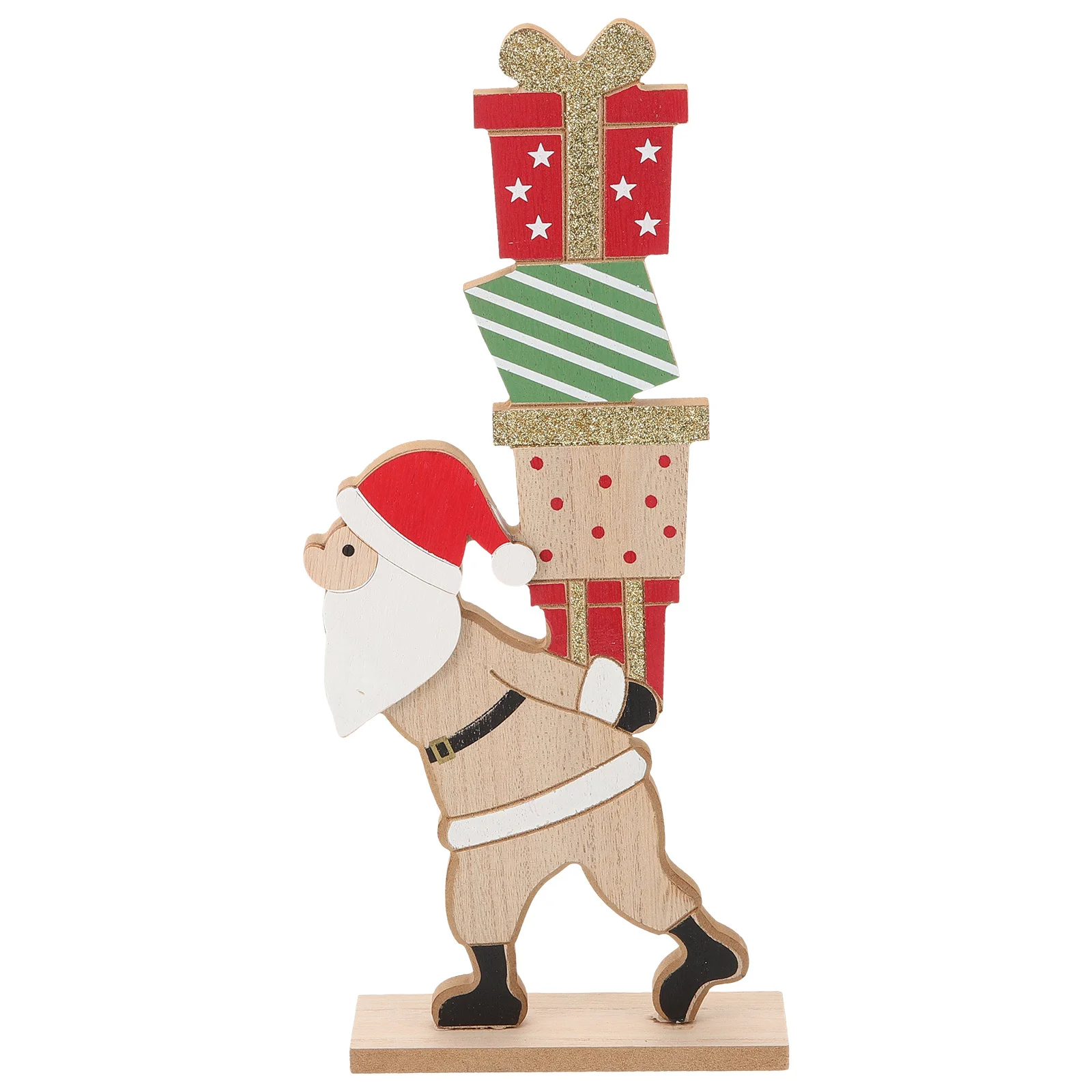 

Xmas Wooden Decor Desktop Christmas Ornament Table Santa Adorns Decorative Gift Decorations