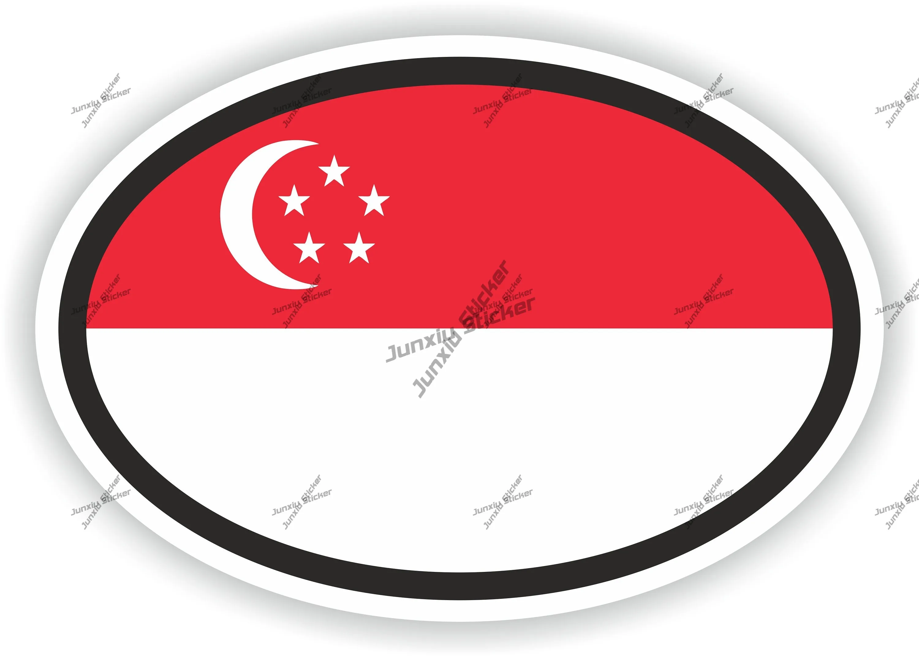 

Singapore Flag Oval Sticker Suv Laptop Sticker Stickers On Car Sun Protector Travel Automobiles Motorcycles Canoeing Decal Pvc