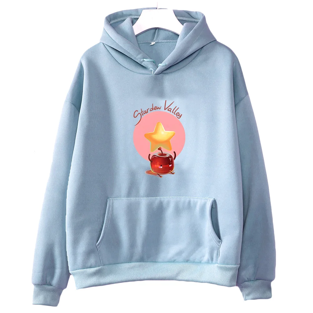 Stardew Valley Junimo Kawaii/lucu Hoodie wanita indah grafis cetak kaus musim gugur pakaian kasual bulu domba lembut pullover