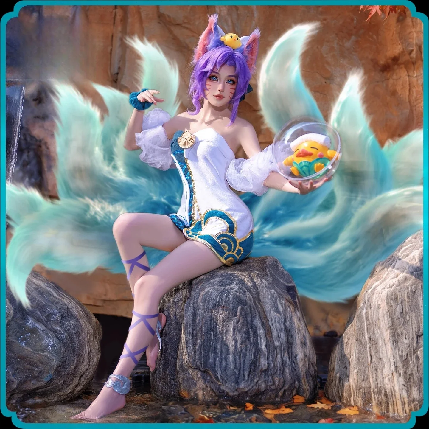 

COFUN LOL Ahri Women Cosplay Costume Cos Game Anime Party Uniform Hallowen Play Role Clothes Clothing