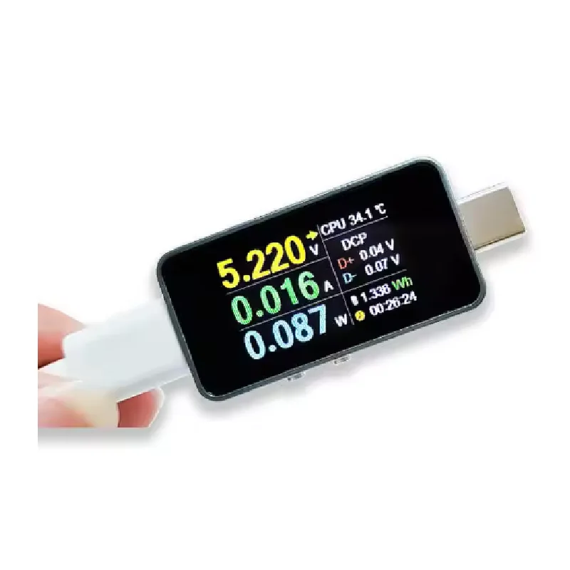 

RK012 Type-C Multi Functional Tester Full Fit Power Meter PD Monitoring Line Resistance Ripple Voltage and Current Meter