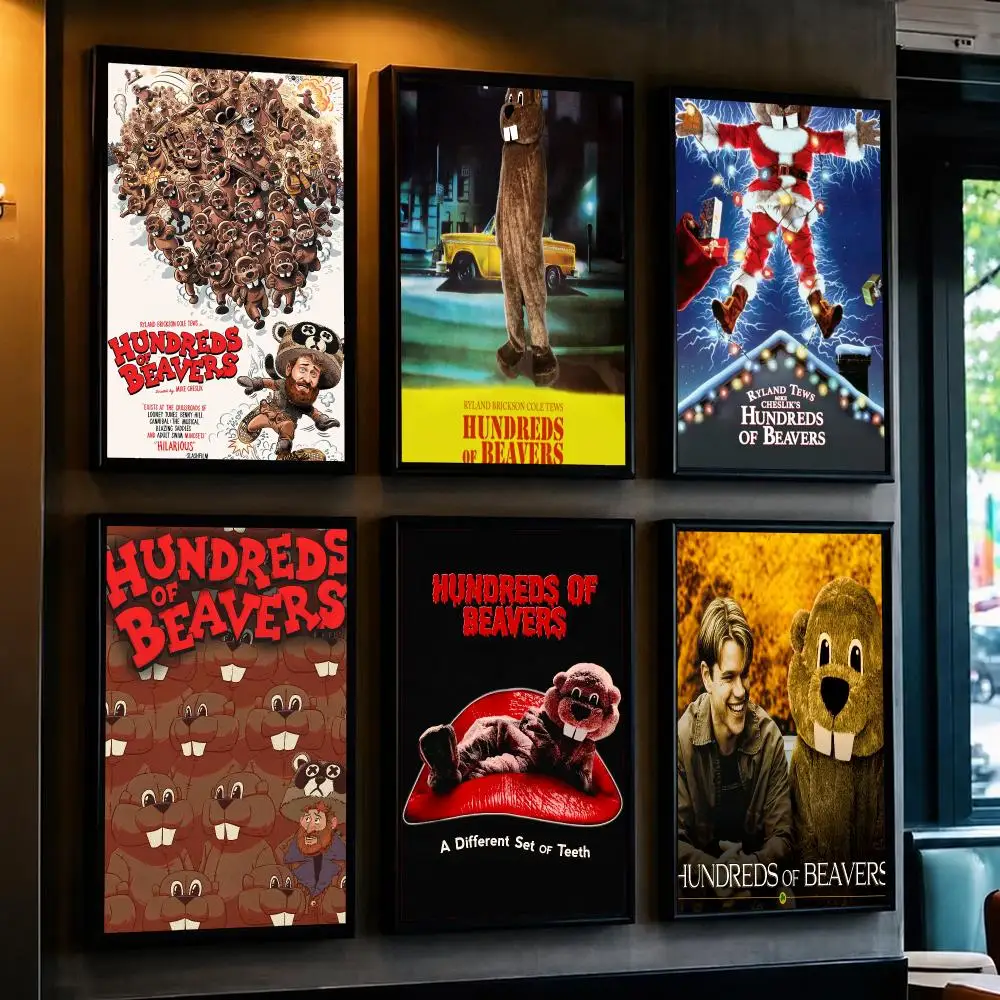 classic movie H-Hundreds of Beavers-S Poster Removable Wall Sticker for Home Cafe Bar Office Interior Decor