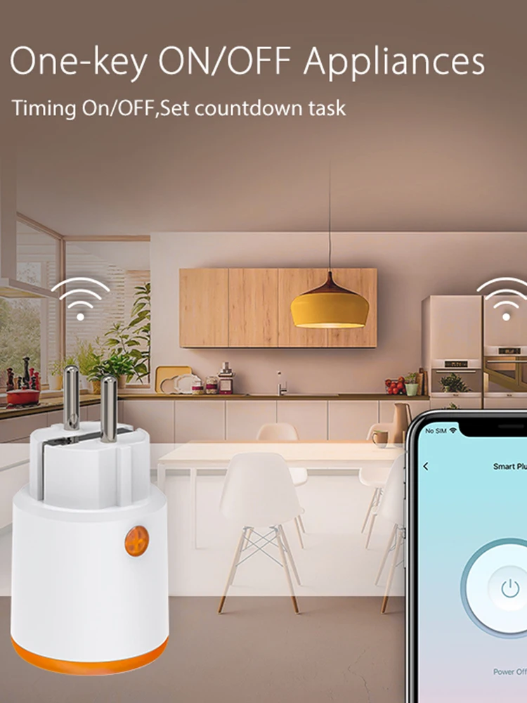 Prise intelligente Tuya avec surveillance de l'alimentation Zigbee 3.0, prise intelligente, contrôle par application, fonctionne avec Alexa Google Assistant