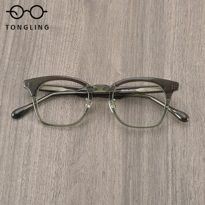 Niche Advanced Sense Square Frame Glasses Trend Men Thick Frame Plate Women High Number Myopia Anti-blue Glasses Frame