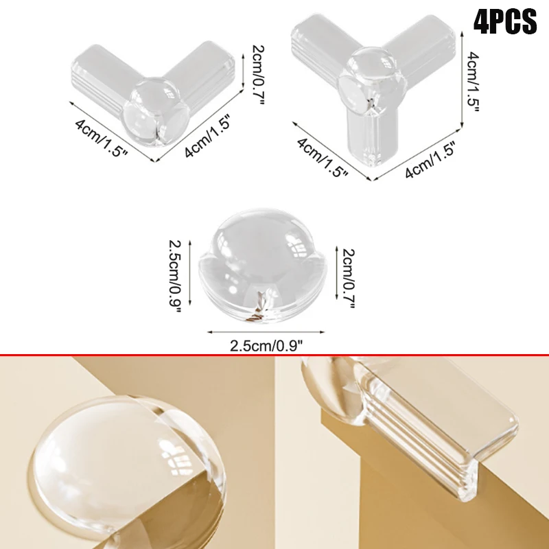 

4 шт., защитные ограждения для углов мебели, мягкие защитные уголки, безопасные от углов стола, защита для детей, защитная крышка для кромок
