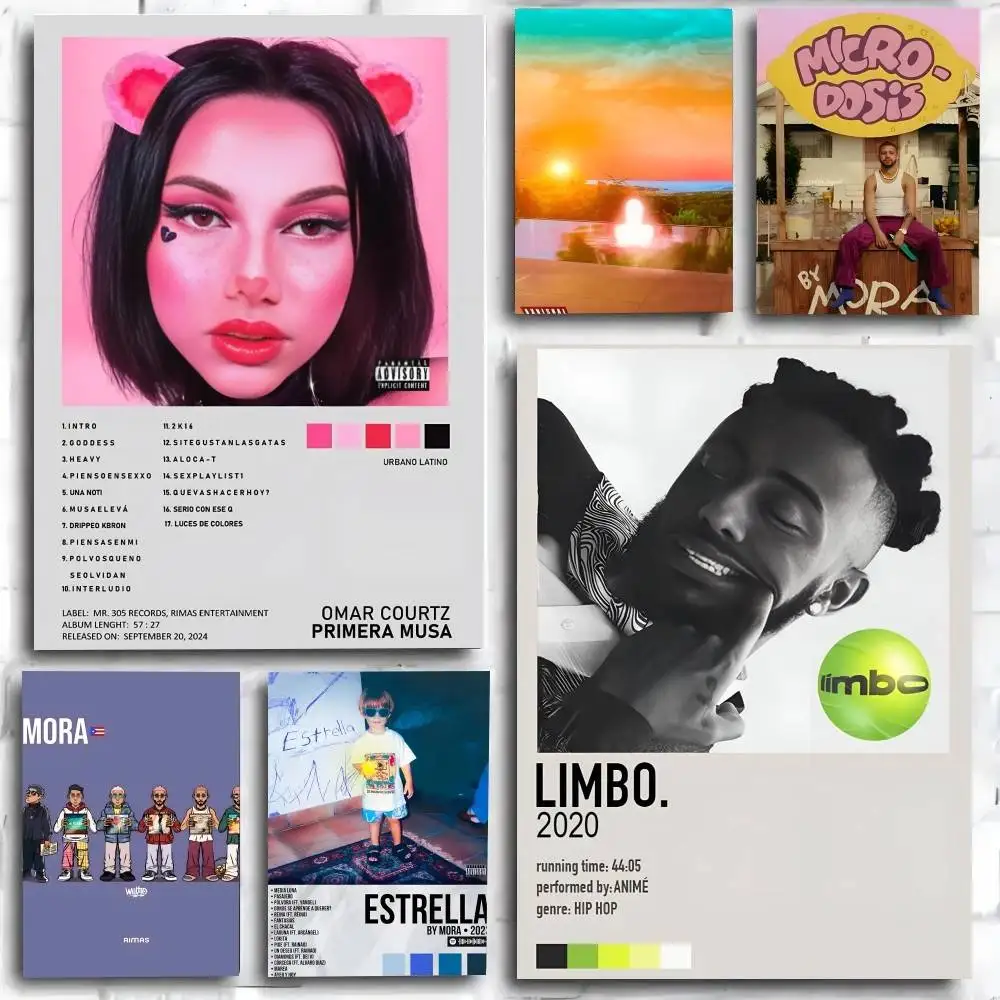 Nuevo Álbum Musical de Rap Pop, Mora Hai Paraiso, Póster Artístico con Diseño de Microdosis, Estilo Anime, Decoración para el Hogar, Regalo Ideal, Decoración Perfecta para la Habitación