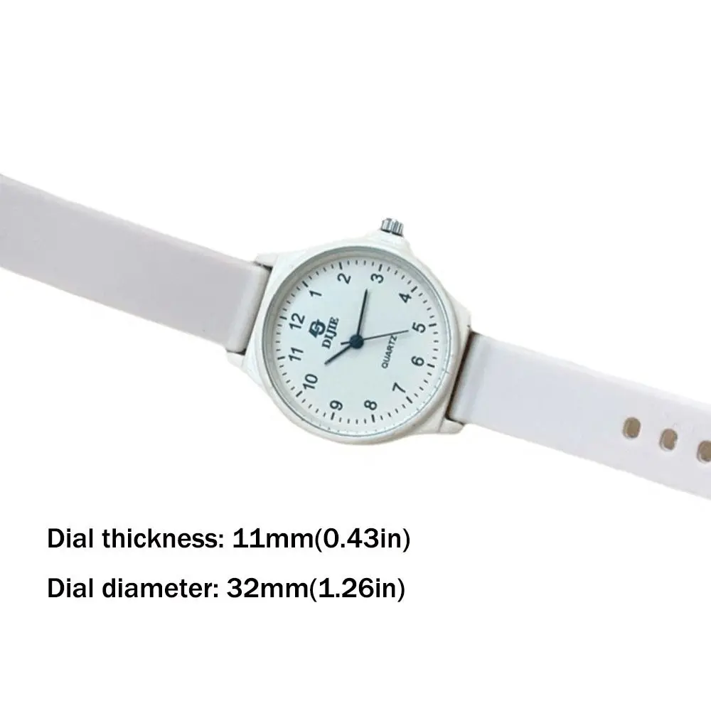 ساعة يد بحزام سيليكون عالي الجودة متعددة الألوان كاجوال كوارتز ساعة كوارتز قابلة للتعديل للطالبات والفتيات