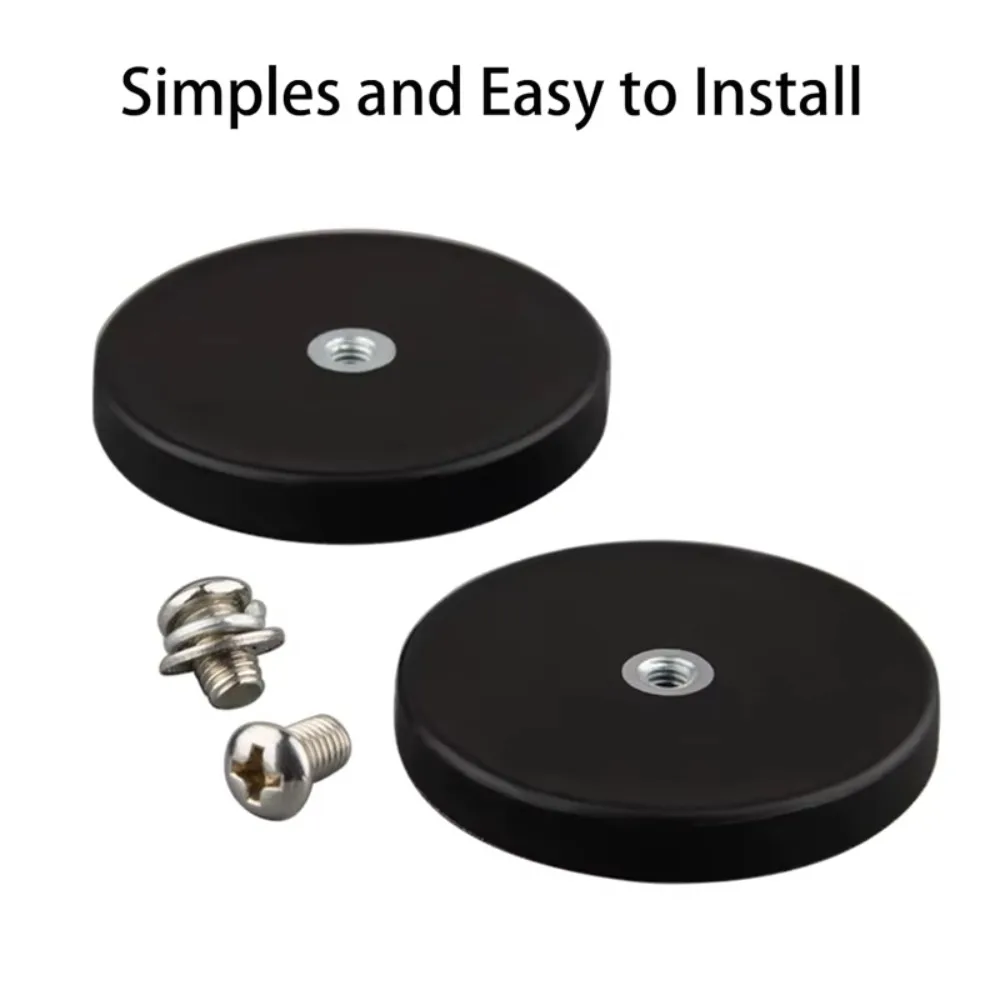 P43mm Rubber Covered Magnetic Base With M4 Internal Thread, Anti-slip Mount Holder, Multipurpose Fixed Magnetic Seat