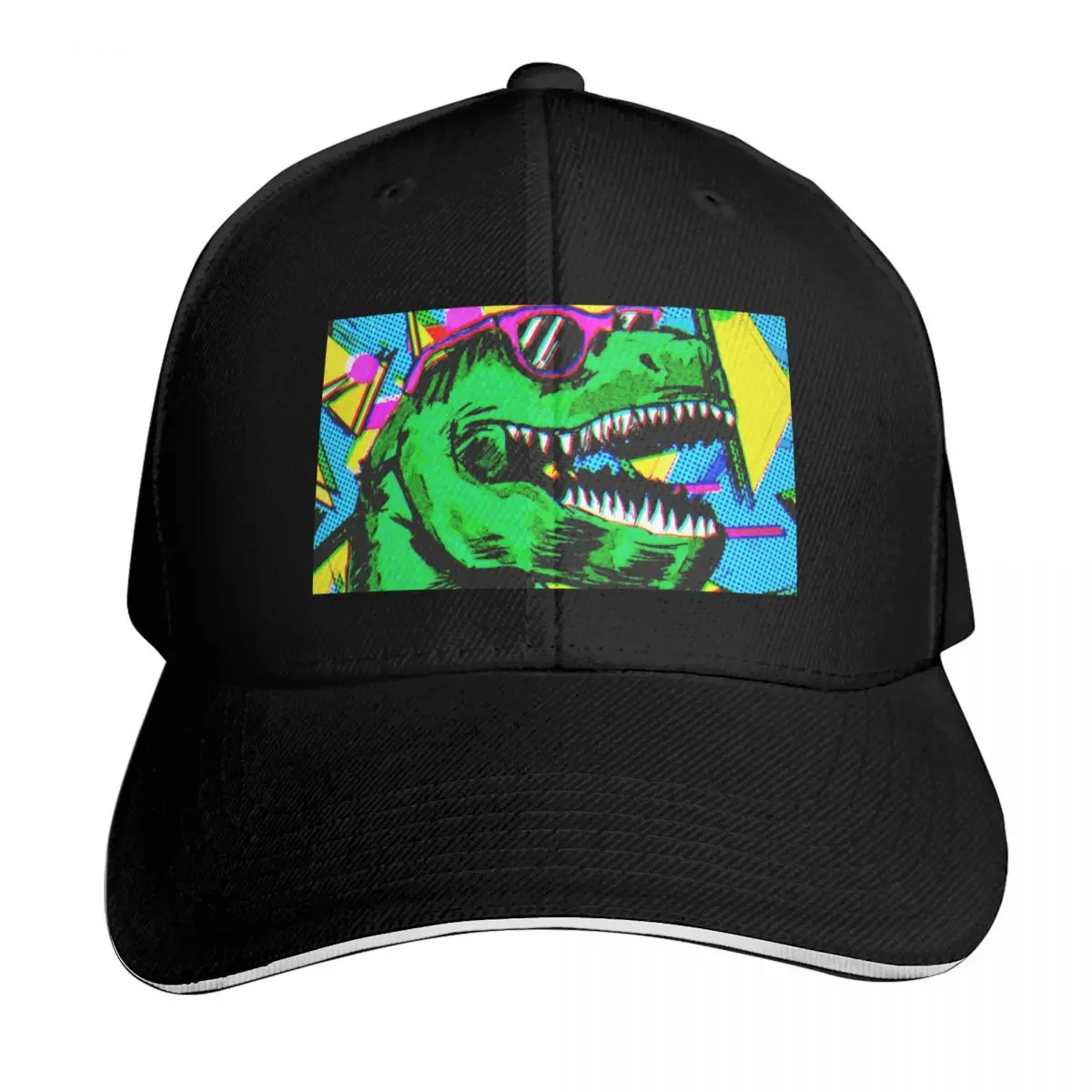 90's Party Dino Baseball Cap Summer Beach Travel Streetwear Hip Hop Trendy Vintage Retro Embroidered