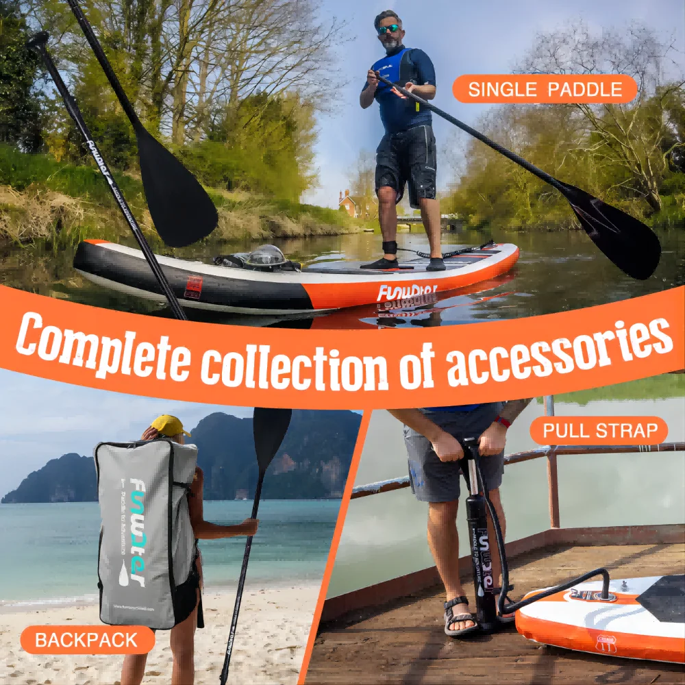 FunWater Cruise Inflatable Stand Up Paddle Board Ultra-Light Surf Sup Board Non-Slip Water Sport Paddling Board with Accessory