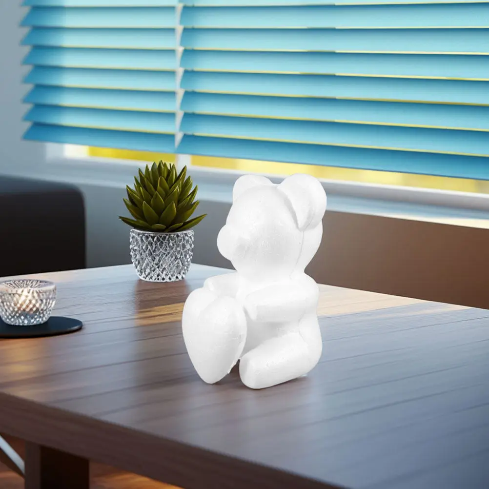 12Pcs Foam Bear Heart Shapes DIY Craft Supplies Valentines Gifts Foam Animals Wedding Party Decorative Supplies