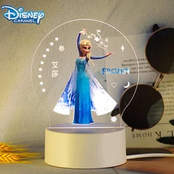 Disney Elsa 16 Colors Night Light Cartoon Cute Desk Lamp Bedside Sleep Light Child Birthday Party Gifts LED Light