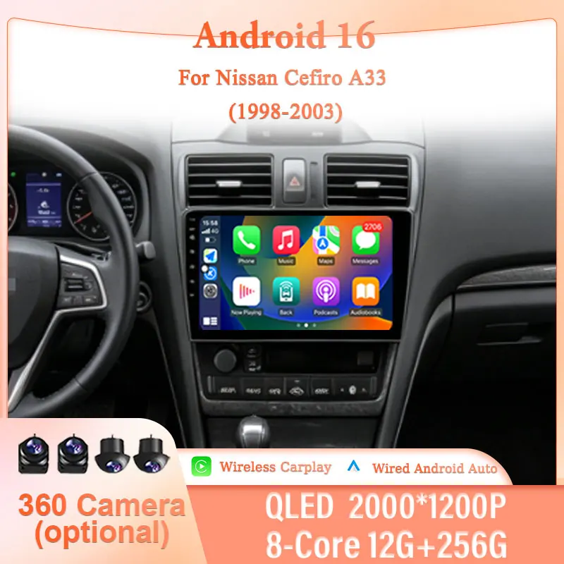 for Nissan Cefiro A33 1998-2003 Video Audio Player 9