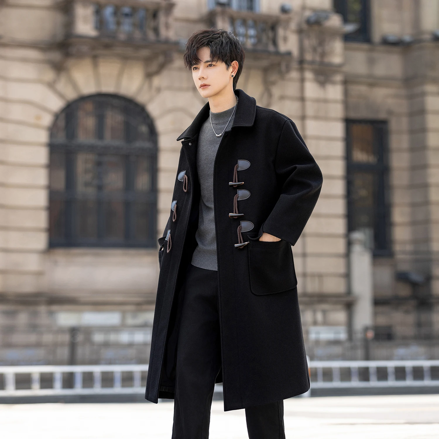 Winter Men's High Quality coat Fashion casual jackets Trend Comfortable Versatile Windproof Casual Woolen trench Coat male