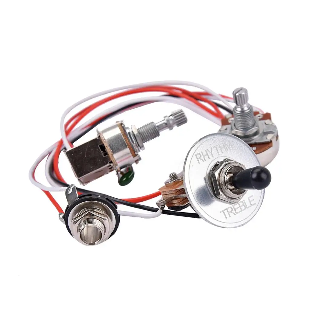 Pre Wired Guitar Wiring Assembly 3 Way Toggle Switch Alpha B500K Potentiometer Copper Plastic Materials for DIY