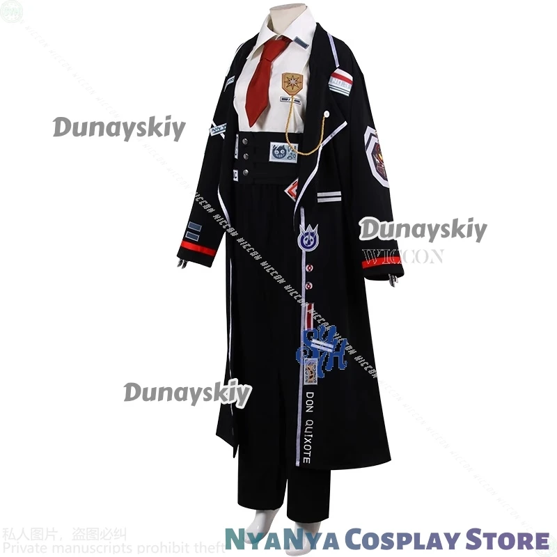 ชุดคอสเพลย์อนิเมะ ดอนกิโฆเต้ จากเกม Limbus Company สไตล์พังก์ เท่ห์ หล่อ แบบนักเรียน JK DK ชุดยูนิฟอร์มสีเหลือง วิกผมสั้น เนคไท กางเกง สำหรับงานปาร์ตี้ฮาโลวีน