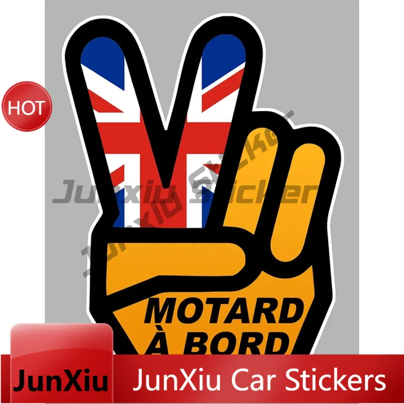 Motard Bord Main Victory Hand England 12Cx9Cm Moto Waterproof Vinyl Decal Car Sticker For Auto Bumper Window Outdoor