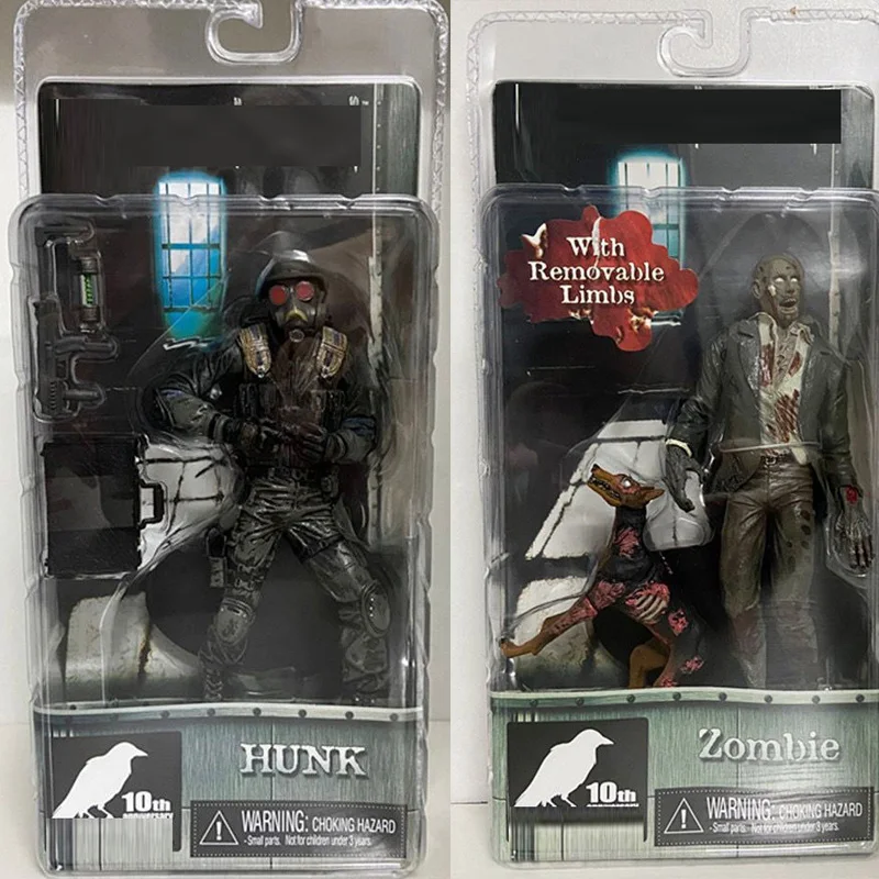 NECA Redfield Hunk Zombie Actionfigur mit Hundelecker und Walker Chris Redfield Hunk Actionfigur Modellspielzeug 18 cm