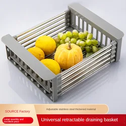 Dish Draining Rack Household Kitchen Sink Shelf Sink Stainless Steel Put Chopsticks Sink Draining Basket Washbasin