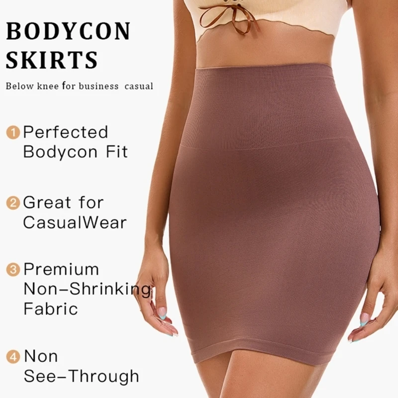 Comfortable High Waist Skort Postpartum Panties Stretch Nylon Shorts Invisible Under Skirt Solution For Women 425F