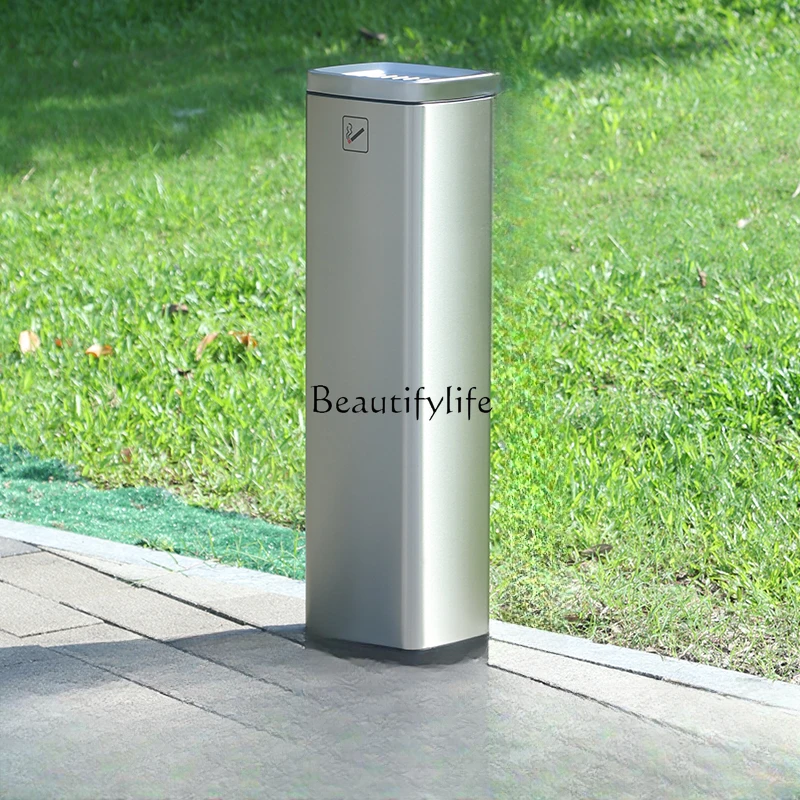 

Outdoor Large Stainless Steel Ashtray Vertical Smoke Extinguishing Column