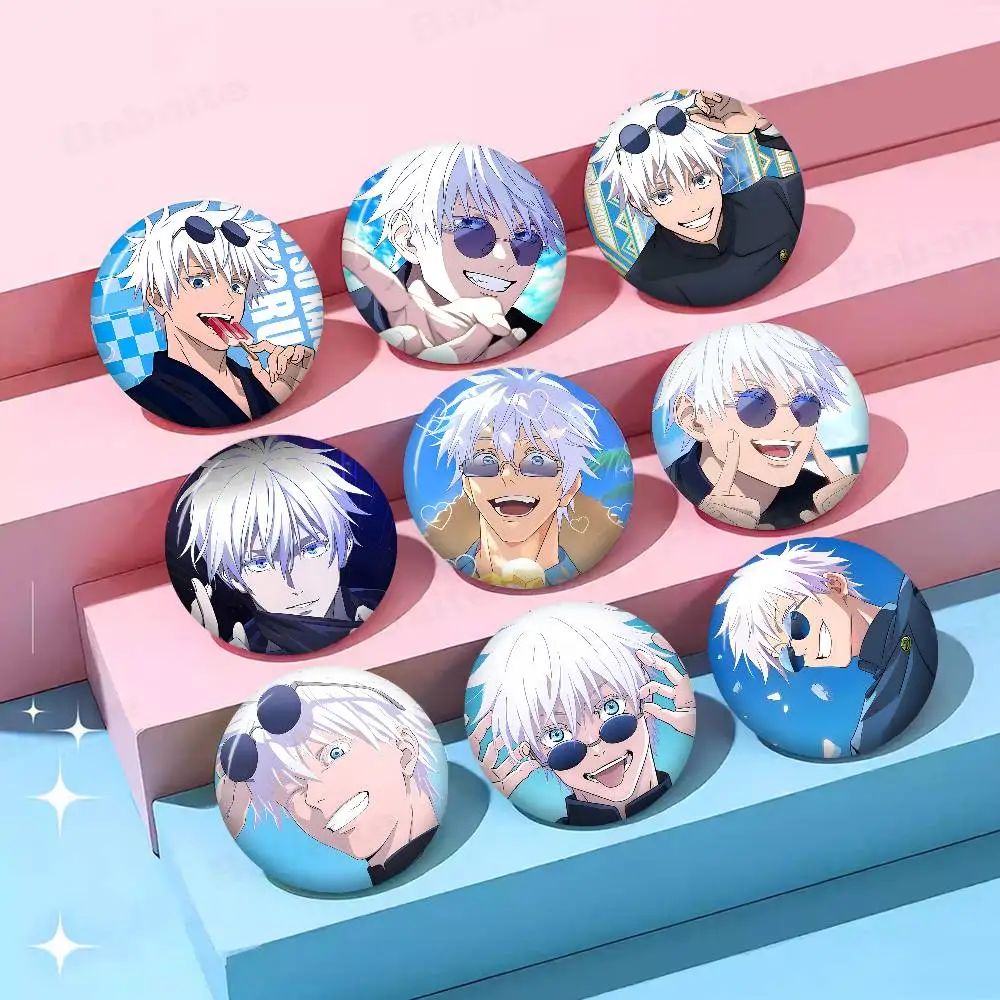 Jujutsu Kaisen Satoru Gojo Soft Button Pin Bright Printed Icon Gift For Friends Badge Collar Brooch Lapel Pin Metal