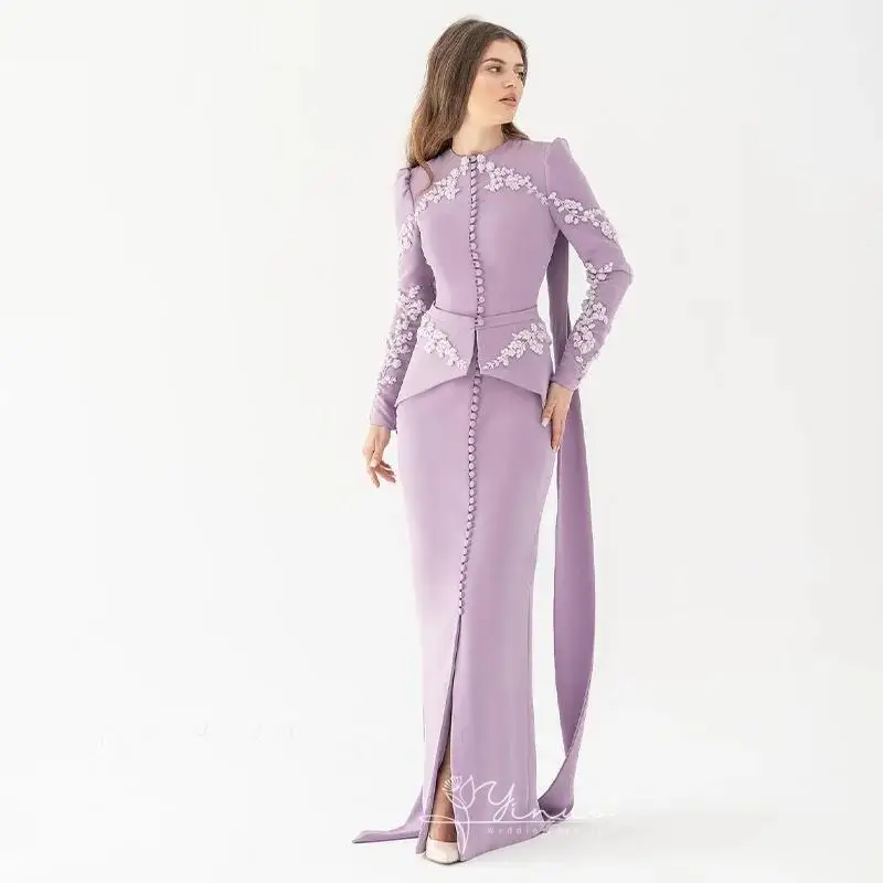 customized Elegant Mermaid Prom Gowns Women\'s Decal Button Party Evening Gown Floor Length 2025 Formal Occasion Dress فساتين الس