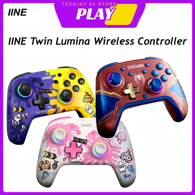 IINE Twin Lumina Wireless Controller Bluetooth Hd Vibration One Key Wake Up Macro Programming for Switch 1 2 Pc Steam Mobile