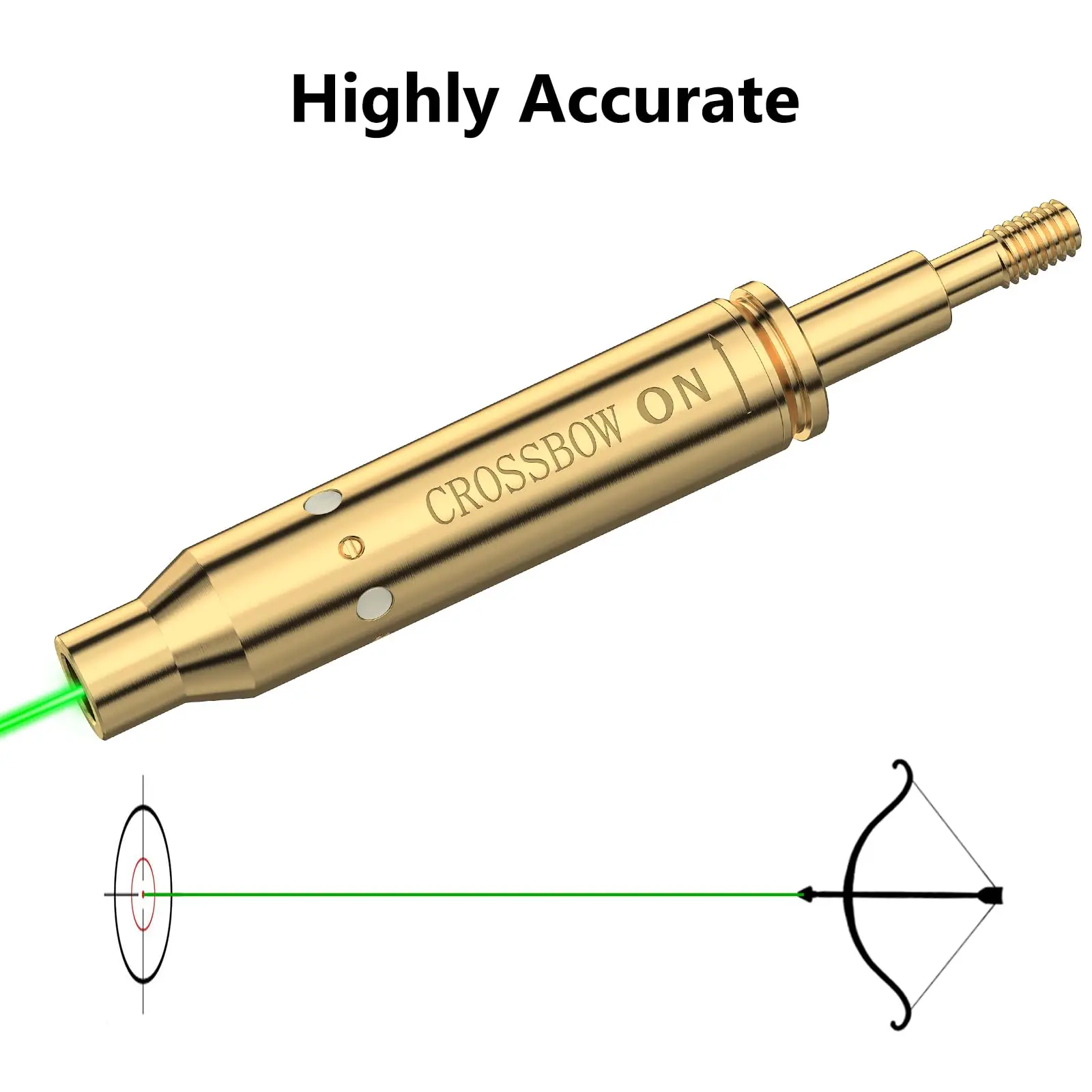 MidTen Crossbow Laser Bore Sight with On Off Switch Green Bow Archery Tool Site Boresighter Sighting with Extra Batteries