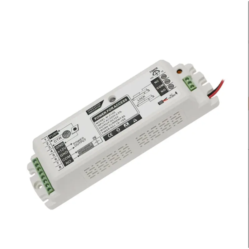 A25P For Door Access Control System Power Supply DC 12V 8A For Security Camera AC 220V Delay Time Adjustment