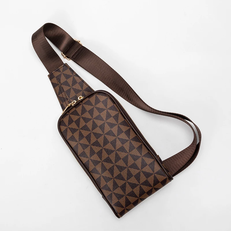 حقائب صدر صغيرة رفيعة فاخرة للرجال حقيبة كروس للنساء حقيبة حبال مصممة على الصدر حقيبة كتف عصرية للرحلة القصيرة للجنسين #3