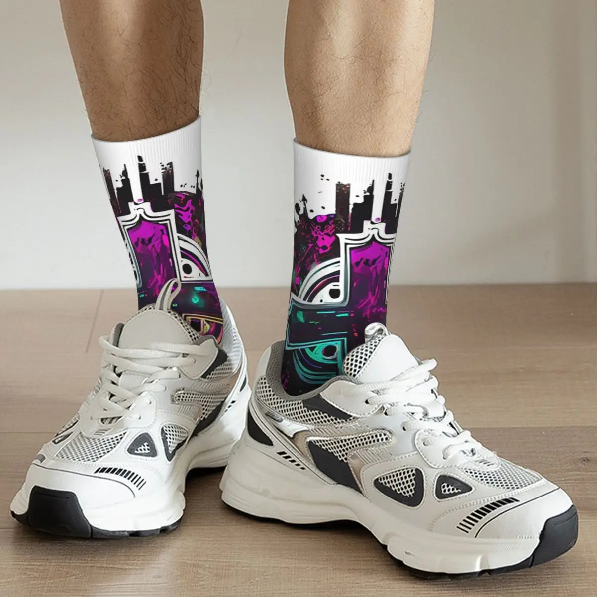 Black Cross Element Gothic Style Socks Harajuku Super Soft Stockings All Season Long Socks for Man Woman Valentine's Day Gifts