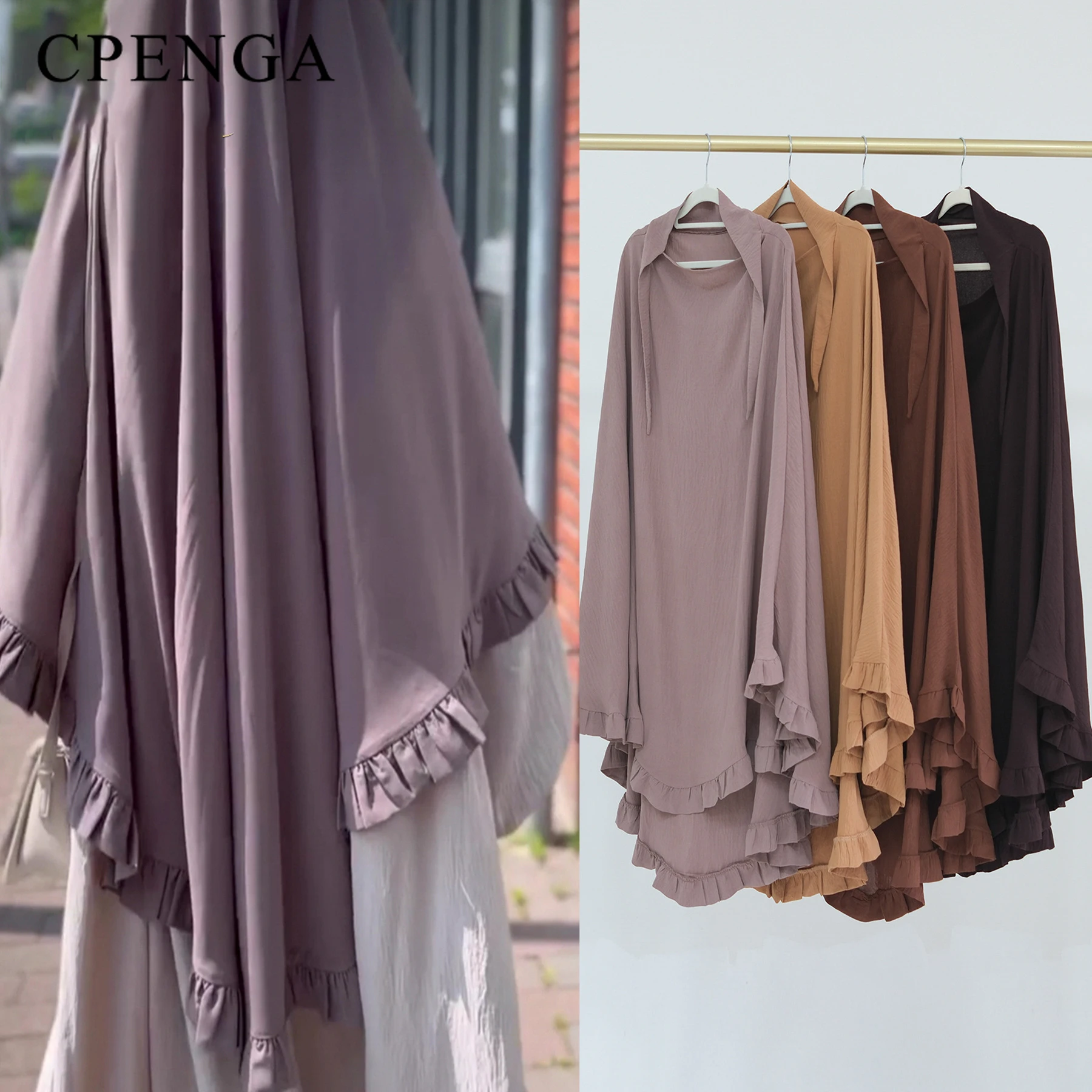 

2024 New Ramadan Khimar for Women Muslim Plain Hijab Scarf Eid Femme Musulman Hijabs Islam Modest Clothing Turbans for Women