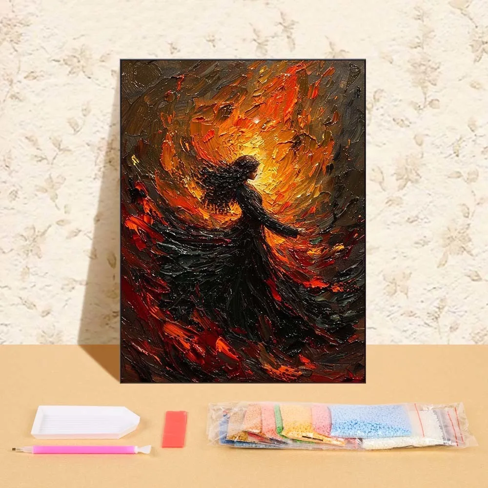 

New 2025 Diamond Painting Art Picture Abstract Dance Girl Mosaic Cross Stitch Kit Full Round Diamond Embroidery Home Decor