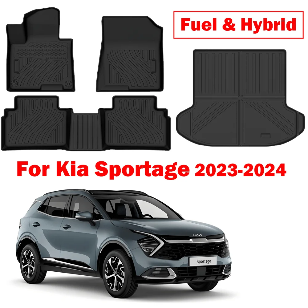 

Для Kia Sportage Hybrid/Gasonline 2023-2025 Коврики из ТПЭ Всепогодные напольные коврики и багажник Грузовой коврик Sportage Аксессуары