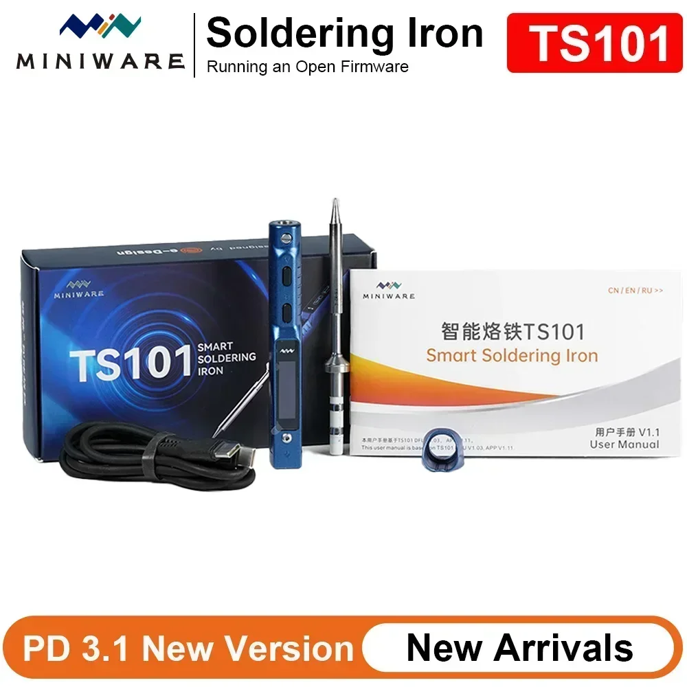 TS101 Azul Inteligente Ferro De Solda BC2 Dica 90W Portátil DC USB-C Interface Para Ferramentas De Soldagem Temperatura Ajustável Constante