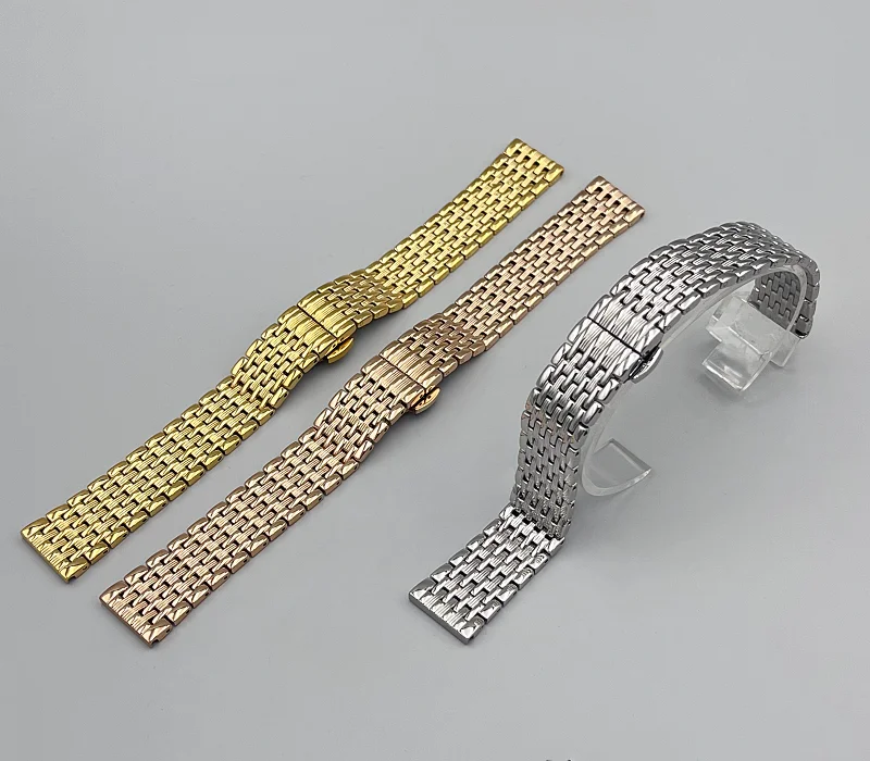 Luxus Edelstahl Slim Uhrenarmband Zubehör 12/13/14/16/18/19/20/21/22/24mm Gold Silber Wasserdicht Schmetterling Schnalle – Detail 9