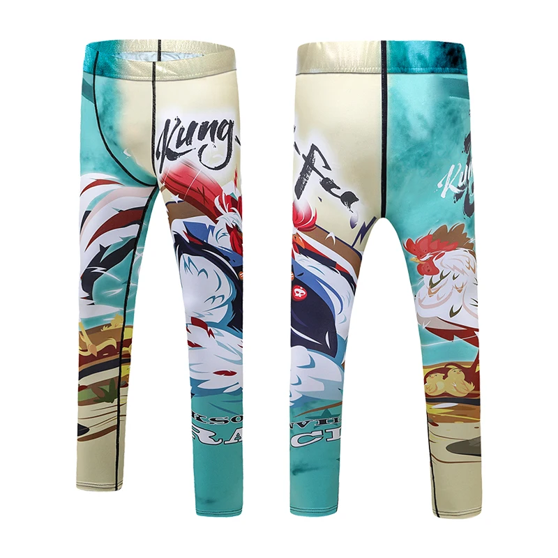Kid's Boxing Pants Boys Muay Thai Jiu Jitsu Leggings Children MMA BJJ Kickboxing Trousers Exercise Training Running Sport Pants