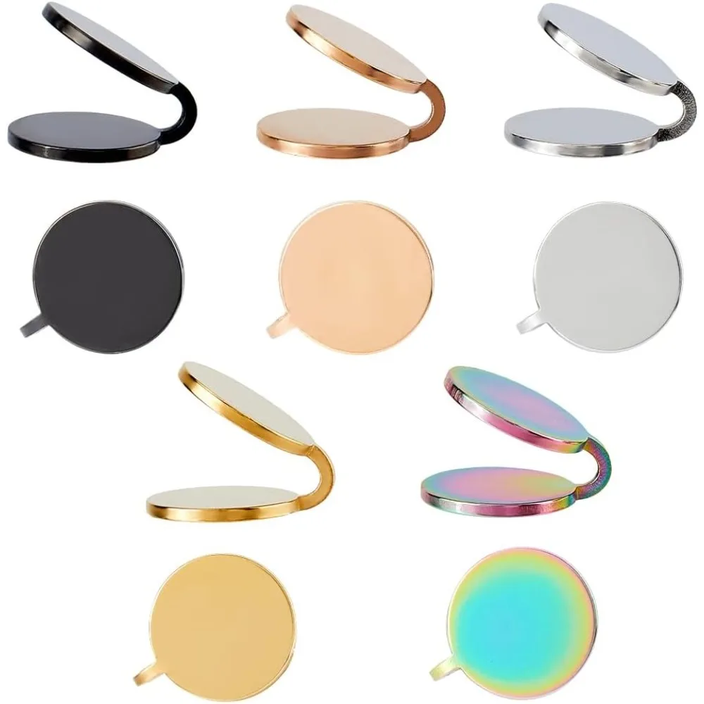 

5 Pairs 12mm Pressure Earrings for Keloids 5 Colors Stainless Steel Non-pierced Earrings Round Compression Earring Adjustable