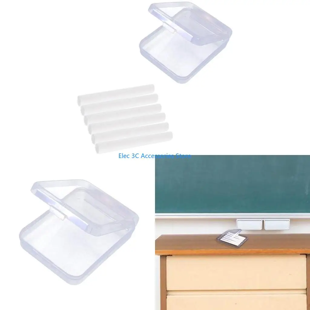 Y51A 2x Plastic Storage Box Chalk Holders Storage Containers School Office Supplies
